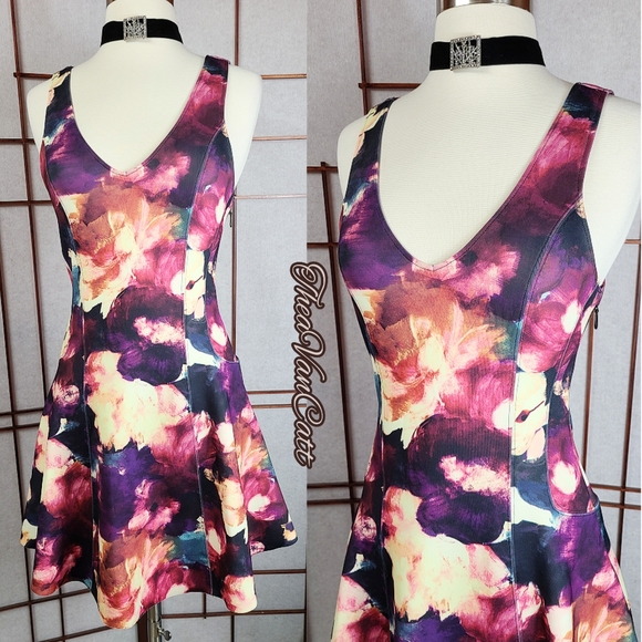 Abercrombie & Fitch Dresses & Skirts - A&F Floral Watercolor Scuba Fit & Flare Sundress ♡